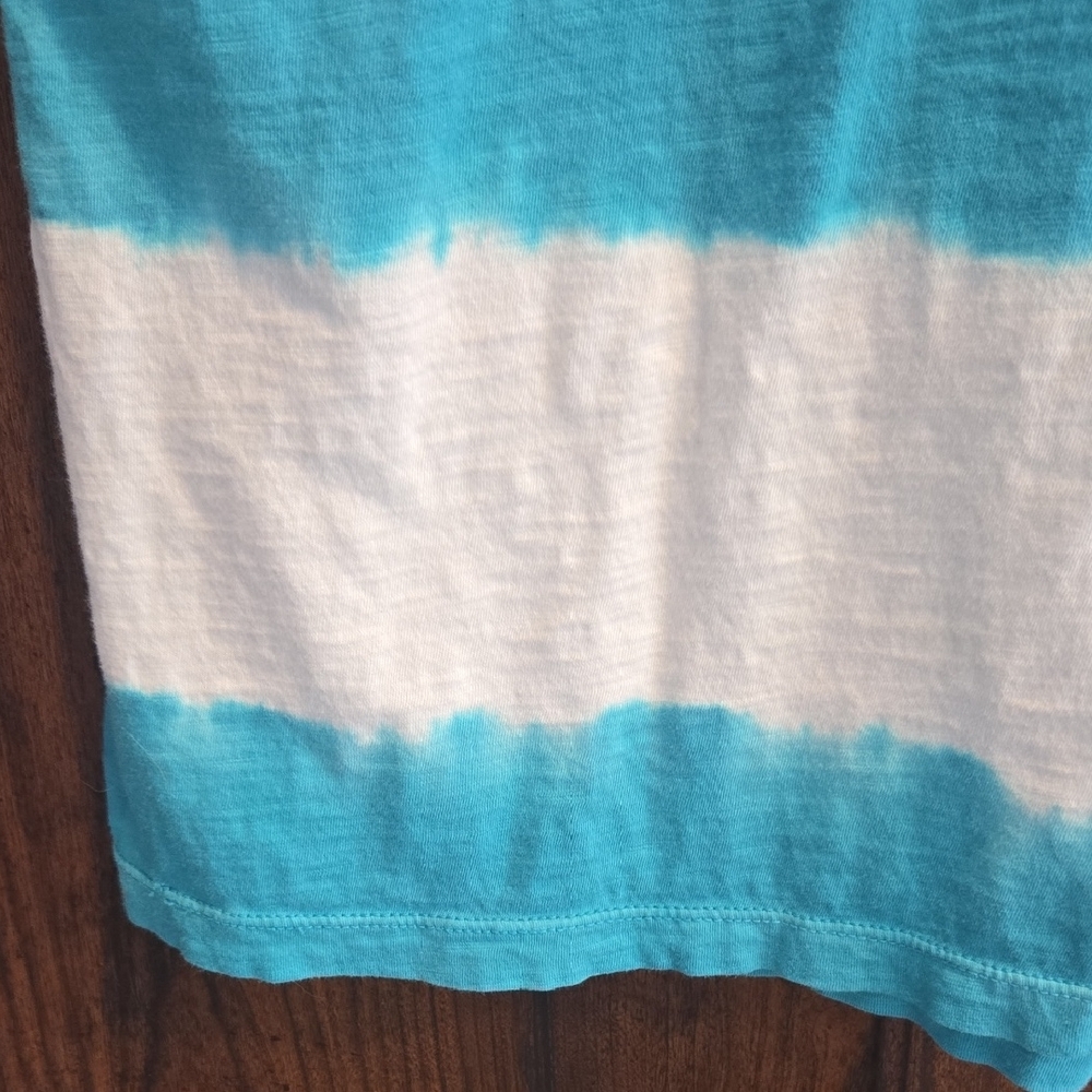 LOFT Teal and White Tie-Dye Short Sleeve Tee - Picture 5 of 8